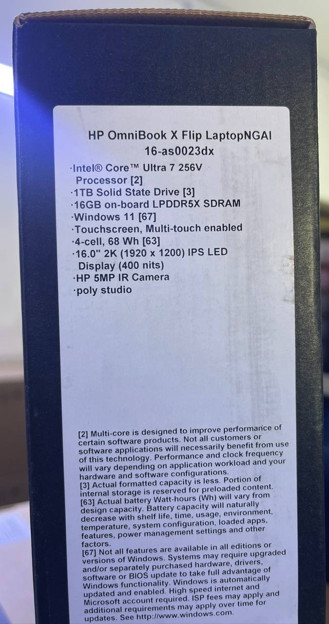 HP OmniBook X Flip 16-AS0023DX | Intel Core Ultra 7-256V | RAM 16GB | SSD 1TB | Intel Arc 140V | 16.0 Inch IPS WUXGA FHD+ Touch | Eclipse Gray