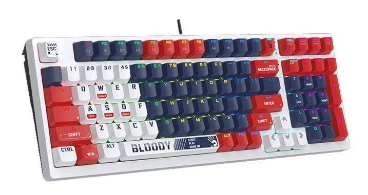 Bloody S98 USB Sports Navy Mechanical Switch Gaming Keyboard (BLMS Red Switches) /  ( En/Ar )