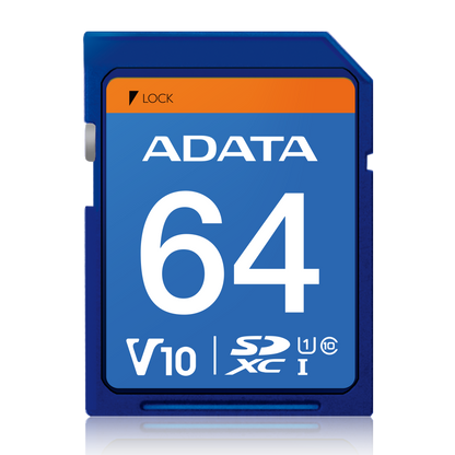 ADATA Premier SDXC/SDHC UHS-I Class10 Memory Card – up to 100 MB/s Read, V10, 64 GB