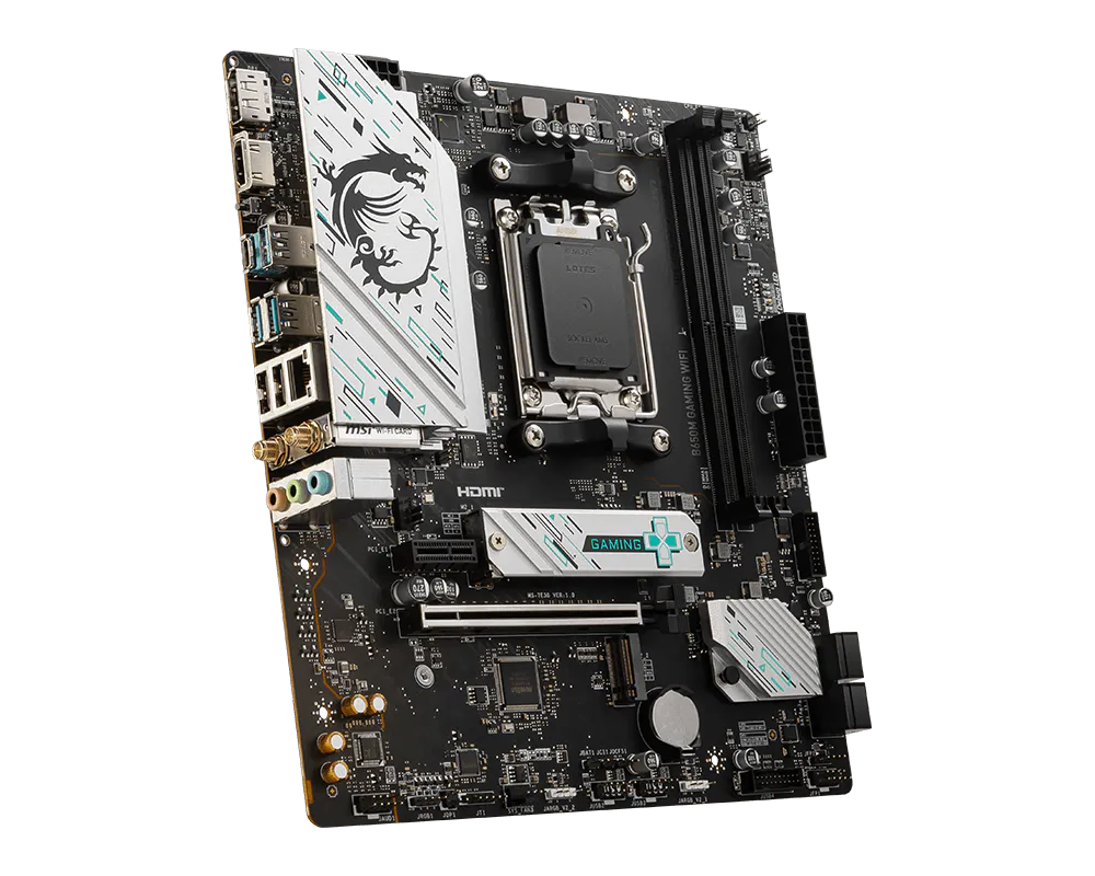 MSI B650M GAMING WIFI DDR5 Micro-ATX Motherboard | AMD B650 Chipset | AM5 Socket | Ryzen 7000/8000/9000 Support | DDR5 7800+ (OC) | PCIe 4.0 | Dual M.2 Gen4 | Wi-Fi 6E & Bluetooth 5.3 | 2.5Gb LAN | HDMI 2.1 & DisplayPort 1.4