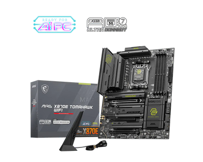 MSI MAG X870E Tomahawk WiFi AM5 Motherboard | DDR5 | PCIe 5.0 | USB4 | Wi-Fi 7 | 5G LAN | ATX Gaming Board for Ryzen 9000 Series