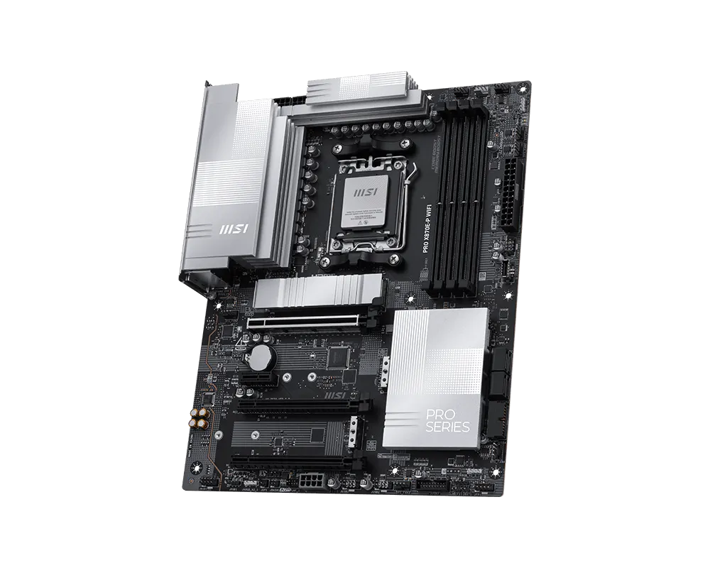 MSI PRO X870E-P WIFI Motherboard | AMD X870E | AM5 | DDR5 8200+ MHz (OC) | PCIe 5.0 | USB4 40Gbps | Wi-Fi 7 | 5G LAN | Triple M.2 | ATX
