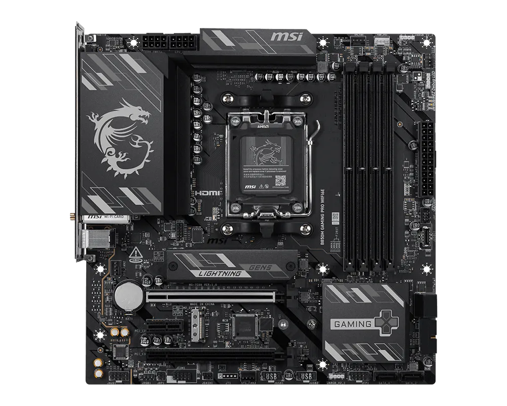 MSI B850M GAMING PRO WIFI6E Motherboard | AMD B850 | AM5 | DDR5 8200+ MHz (OC) | PCIe 4.0 x16 | PCIe 5.0 M.2 | Wi-Fi 6E | 2.5G LAN | USB-C | mATX