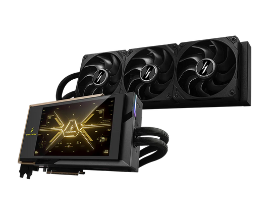MSI GeForce RTX 5090 32G LIGHTNING Z Extreme Overclocking Graphics Card | 32GB GDDR7 | 512-bit | Liquid Cooling | 2775MHz Boost | 1000W Power | Dual 16-Pin | 8” Display | PCIe 5.0 | HDMI 2.1b | DP 2.1b