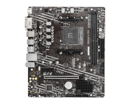 MSI B550M-A PRO Motherboard | AMD B550 | AM4 | DDR4 4600+ MHz (OC) | PCIe 4.0 x16 | Gen4 M.2 | HDMI | DVI-D | Gigabit LAN | Micro-ATX