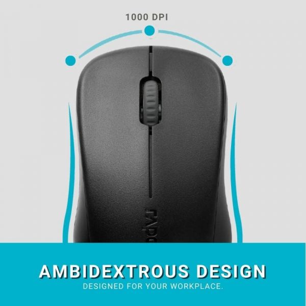 Rapoo Wireless Keyboard and Mouse Combo X1960 -2.4GHz | Low-Profile Full-Size Keys | Optical Mouse | Long Battery Life | USB Receiver