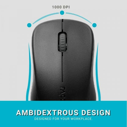 Rapoo Wireless Keyboard and Mouse Combo X1960 -2.4GHz | Low-Profile Full-Size Keys | Optical Mouse | Long Battery Life | USB Receiver
