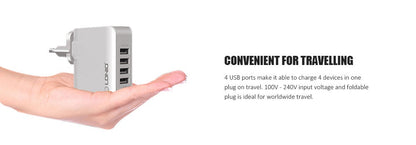 LDNIO A4403 Quick Charge 4-Port USB Wall Charger | 4.4A Output | UK Plug