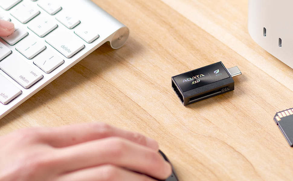 ADATA SC730 External SSD USB 3.2 Gen2 600MB/s Dual Connector USB-C USB-A 50% Recycled - 1TB