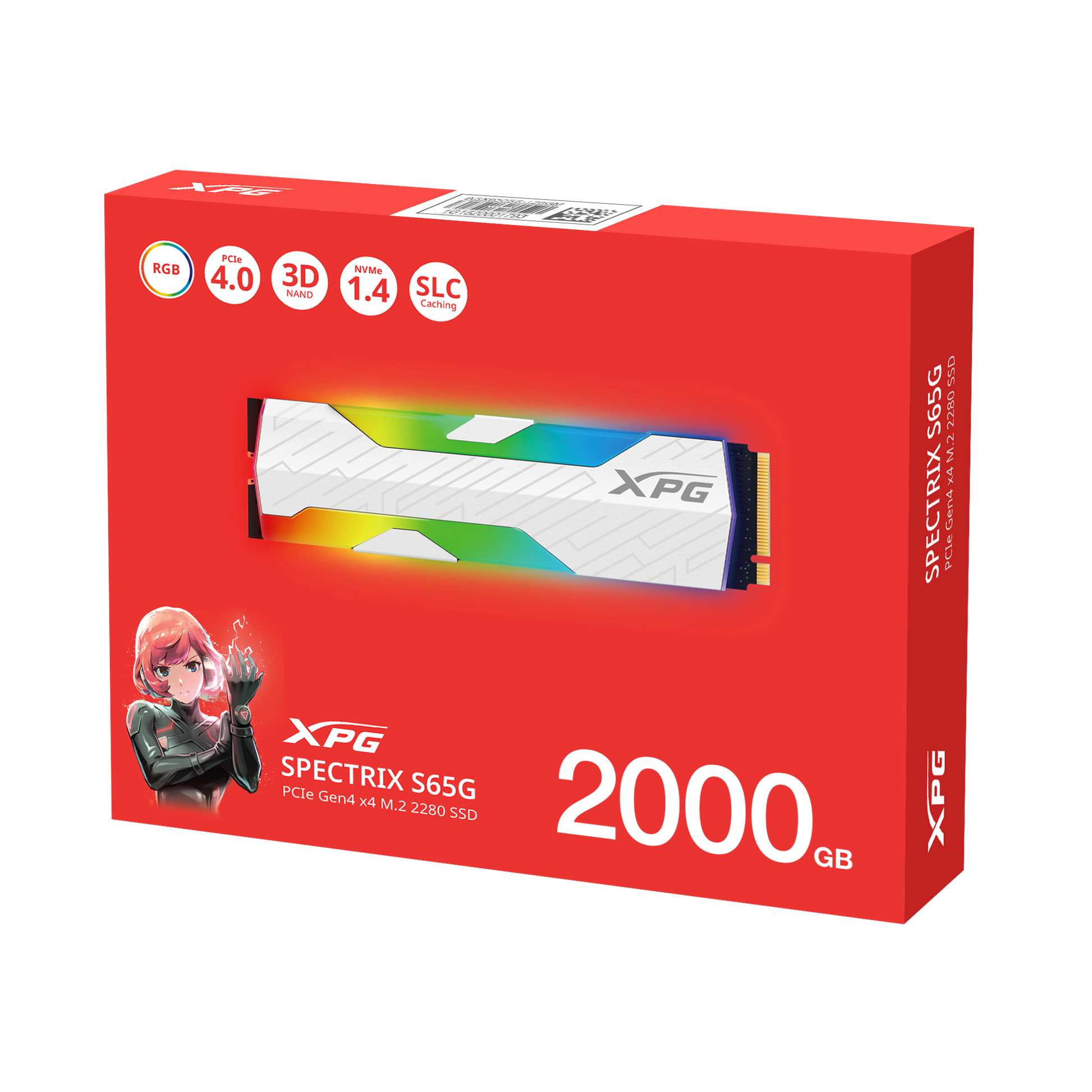 XPG SPECTRIX S65G 2TB PCIe Gen4 x4 NVMe M.2 2280 SSD – Up to 6,000/5,000 MB/s, 640 TBW