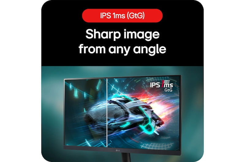 LG UltraGear 24GS60F-B 24″ Gaming Monitor – Full HD IPS 180Hz Refresh, 1ms Response, NVIDIA G-SYNC® Compatible & AMD FreeSync™, HDR10, HDMI & DisplayPort