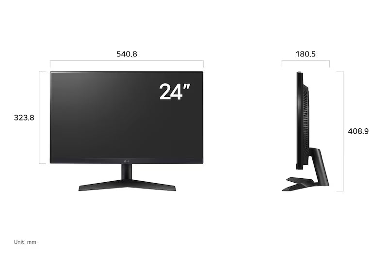 LG UltraGear 24GS60F-B 24″ Gaming Monitor – Full HD IPS 180Hz Refresh, 1ms Response, NVIDIA G-SYNC® Compatible & AMD FreeSync™, HDR10, HDMI & DisplayPort