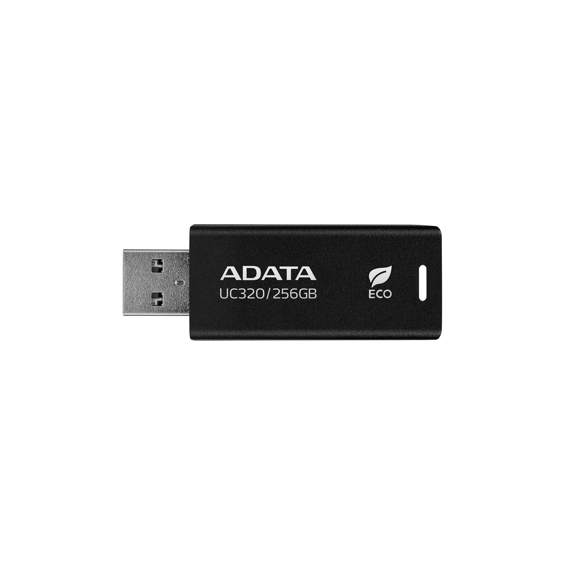 DATA UC320 USB 3.2 Gen1 Flash Drive 85% PCR Plastic Eco-Friendly Capless Sliding Connector - 256GB