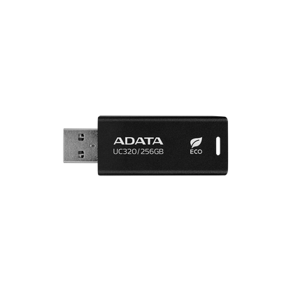 DATA UC320 USB 3.2 Gen1 Flash Drive 85% PCR Plastic Eco-Friendly Capless Sliding Connector - 256GB