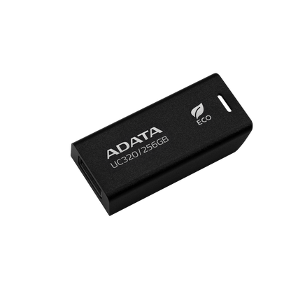 DATA UC320 USB 3.2 Gen1 Flash Drive 85% PCR Plastic Eco-Friendly Capless Sliding Connector - 256GB