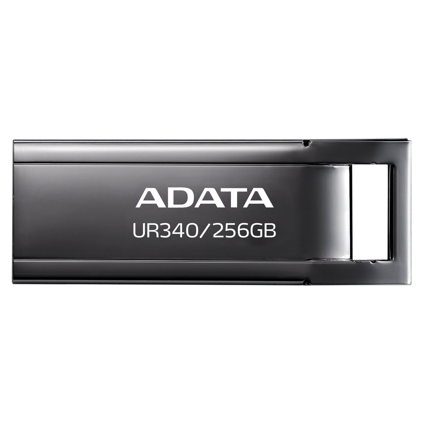 ADATA UR340 USB 3.2 Flash Drive Waterproof Dustproof Capless Glossy Black Nickel - 256GB