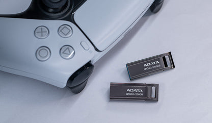ADATA UR340 USB 3.2 Flash Drive Waterproof Dustproof Capless Glossy Black Nickel - 256GB